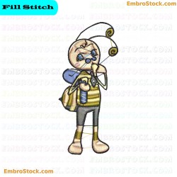 Cute Cartoon Bee Embroidery Design 8