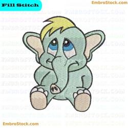 Cute Cartoon Elephant Embroidery Design 7