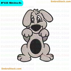 Cute Cartoon Puppy Embroidery Design 2