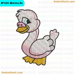 Cute Cartoon Swan Embroidery Design 2