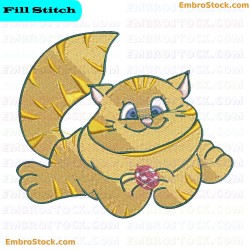 Cute Cat Embroidery Design 2