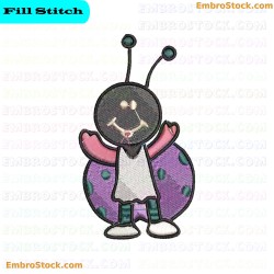 Cute Insect Character Embroidery Design 2