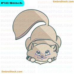 Cute Kitten Embroidery Design 1