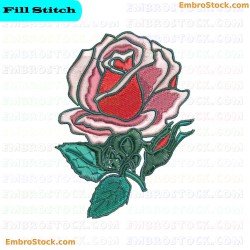 Damask Rose Embroidery Design 41