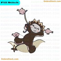 Dancing Cartoon Lion Embroidery Design 21