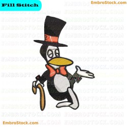 Dapper Penguin Embroidery Design 5