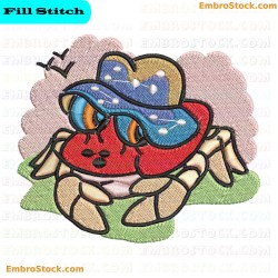 Decorative Crab Embroidery Design 9