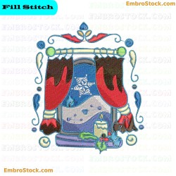 Decorative Winter Window Embroidery Design 7