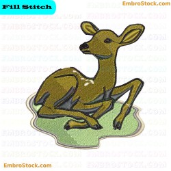 Deer Embroidery Design 4