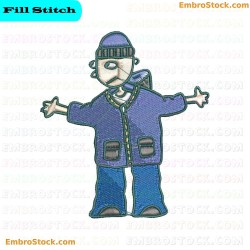 Denim Character Embroidery Design 8