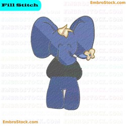 Denim Elephant Embroidery Design 33