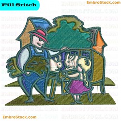 Depicting Farm Life Embroidery Design 32