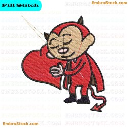 Devil Baby Character Embroidery Design 7