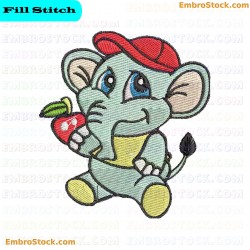 Dieting Elephant Embroidery Design 3