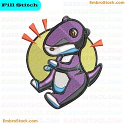 Dinosaur Character Embroidery Design 49