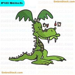 Dinosaur Offering Love Embroidery Design 13