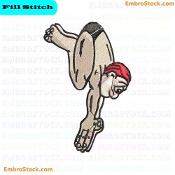 Diver In Mid Air Embroidery Design 2