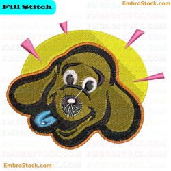 Dog Face Embroidery Design 105