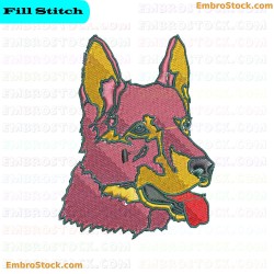 Dog Face Embroidery Design 10