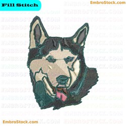 Dog Face Embroidery Design 1