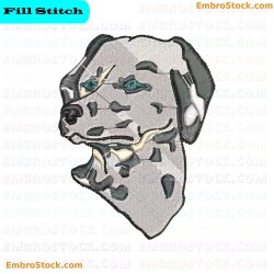 Dog Face Embroidery Design 2