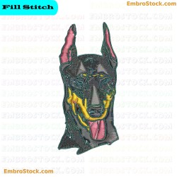 Dog Face Embroidery Design 3