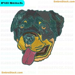 Dog Face Embroidery Design 5