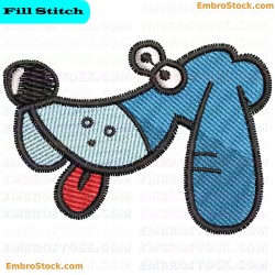 Dog Face Embroidery Design 6