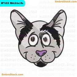 Dog Face Embroidery Design 77