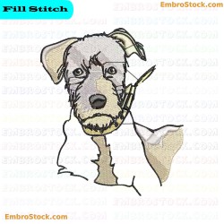 Dog Face Realistic Dogs Embroidery Design 7