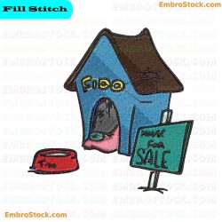 Dog Friendly House For Sale Embroidery Design 3