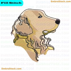 Dog Head Embroidery Design 5