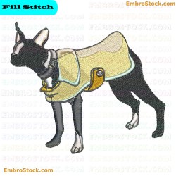 Dog In Raincoat Embroidery Design 1