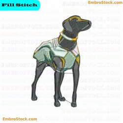 Dog In Raincoat Embroidery Design 3