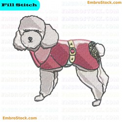 Dog In Raincoat Embroidery Design 4