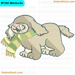 Dog With Scarf Embroidery Design 2