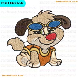 Dog With Sunglasses Embroidery Design 7