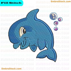 Dolphin Embroidery Design 10