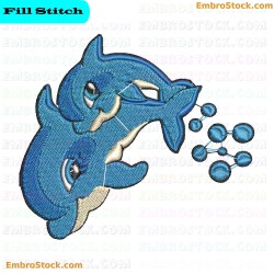 Dolphin Embroidery Design 1