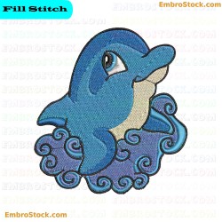 Dolphin Embroidery Design 5