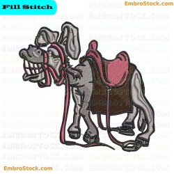 Donkey Embroidery Design 4