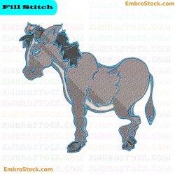 Donkey Embroidery Design 8