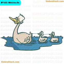 Duck And Ducklings Embroidery Design 19