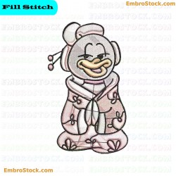 Duck Character Embroidery Design 1