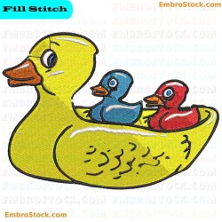 Duck Embroidery Design 14