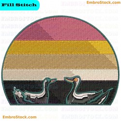 Duck Embroidery Design 15