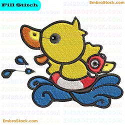 Duck Embroidery Design 4