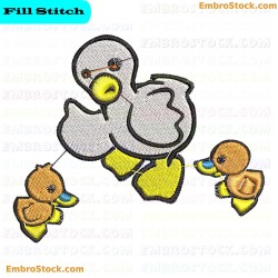 Duck Embroidery Design 8