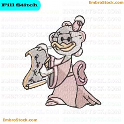 Duck In Chinese Attire Holding Scroll Embroidery Design 6