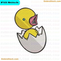 Duckling Hatching From Egg Embroidery Design 12